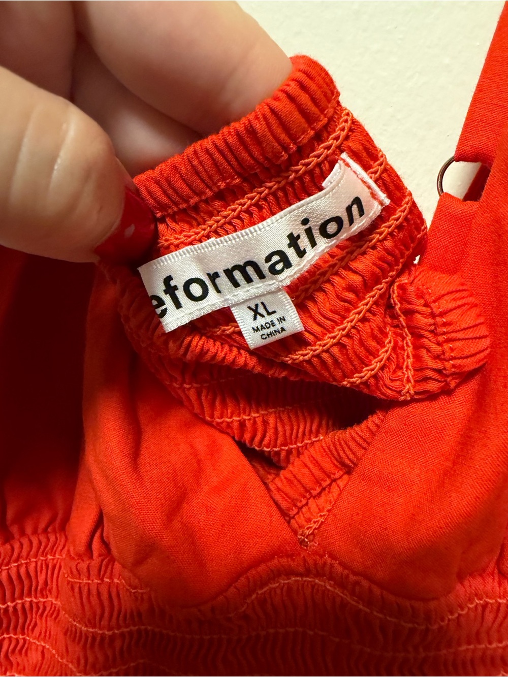 Reformation Orange Red V-Neck Spaghetti Strap Maxi Dress - Picture 3 of 3
